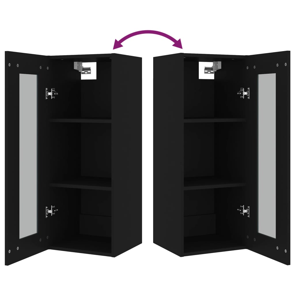 vidaXL Závěsná nástěnná skříňka černá 34,5 x 34 x 90 cm