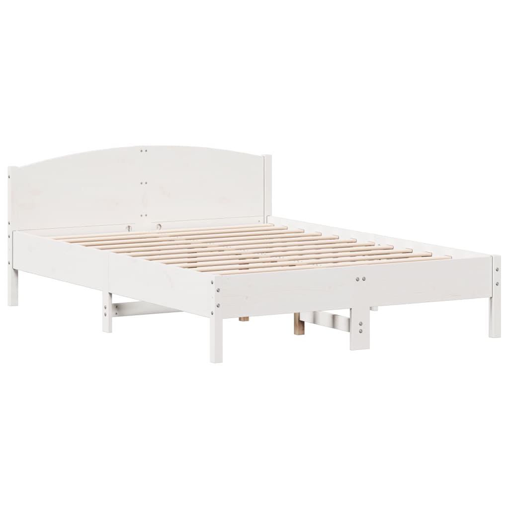 vidaXL Rám postele s čelem bílý 150x200 cm masivní borovice