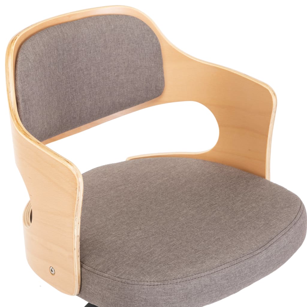 vidaXL Otočná jídelní židle taupe ohýbané dřevo a textil