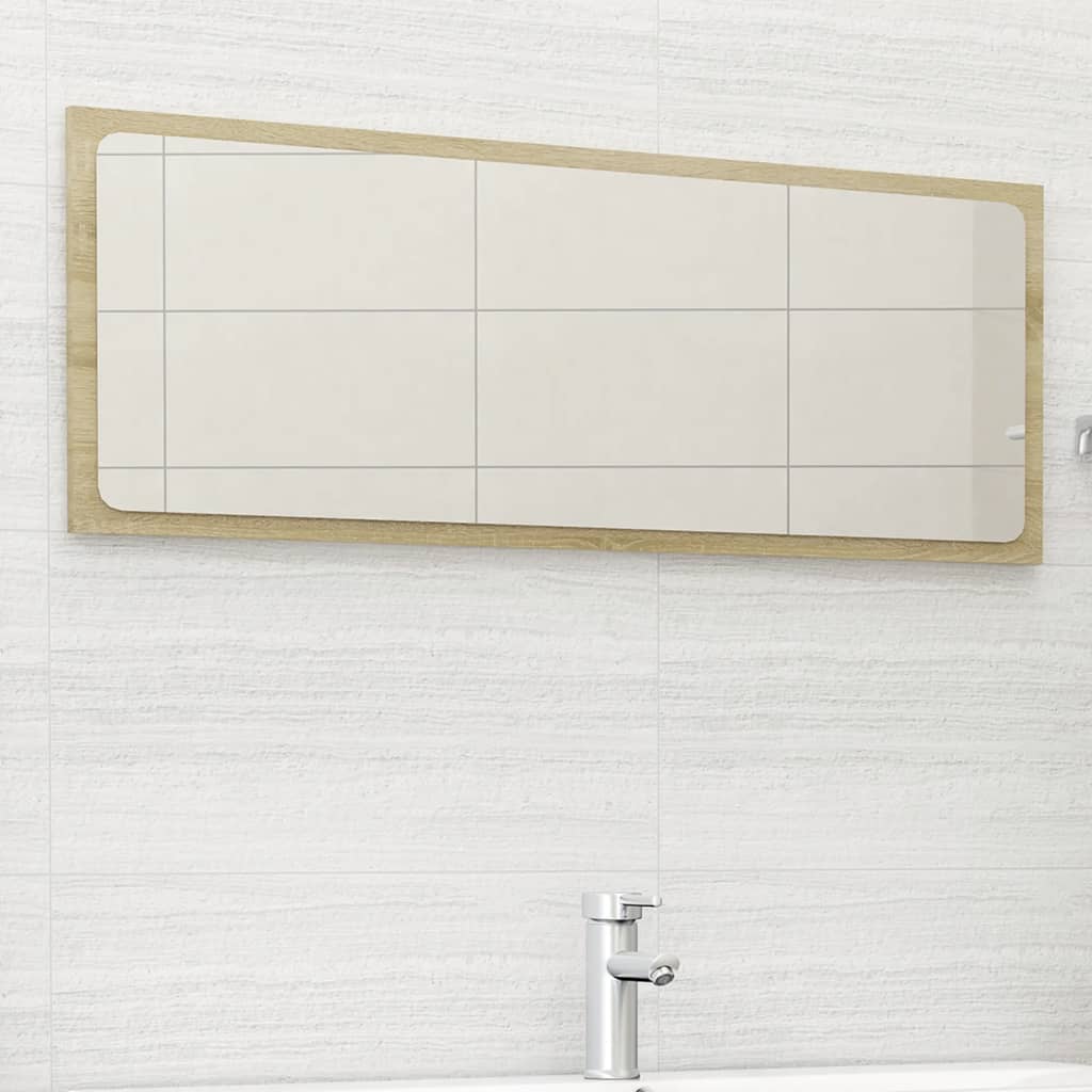 vidaXL Koupelnové zrcadlo dub sonoma 100 x 1,5 x 37 cm dřevotříska
