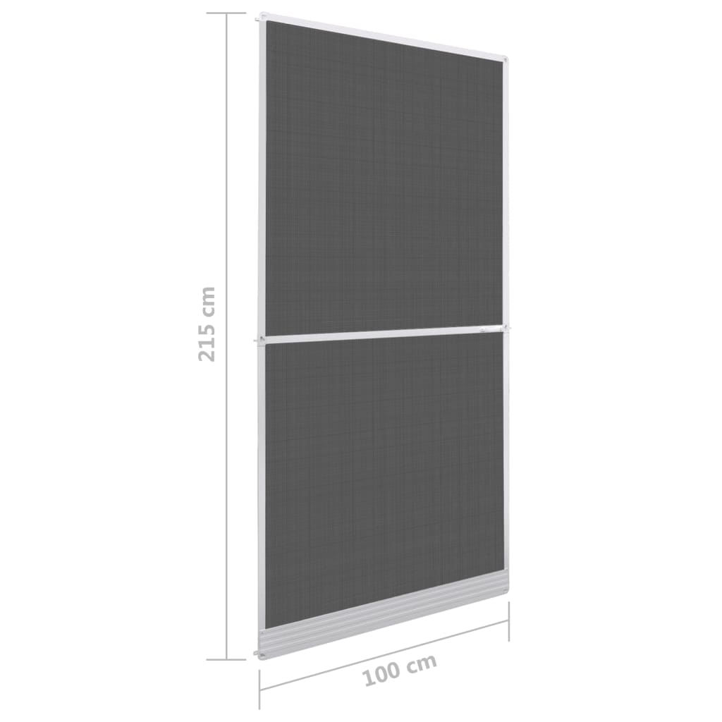 vidaXL Dveřní síť proti hmyzu s panty bílý rám 100 x 215 cm
