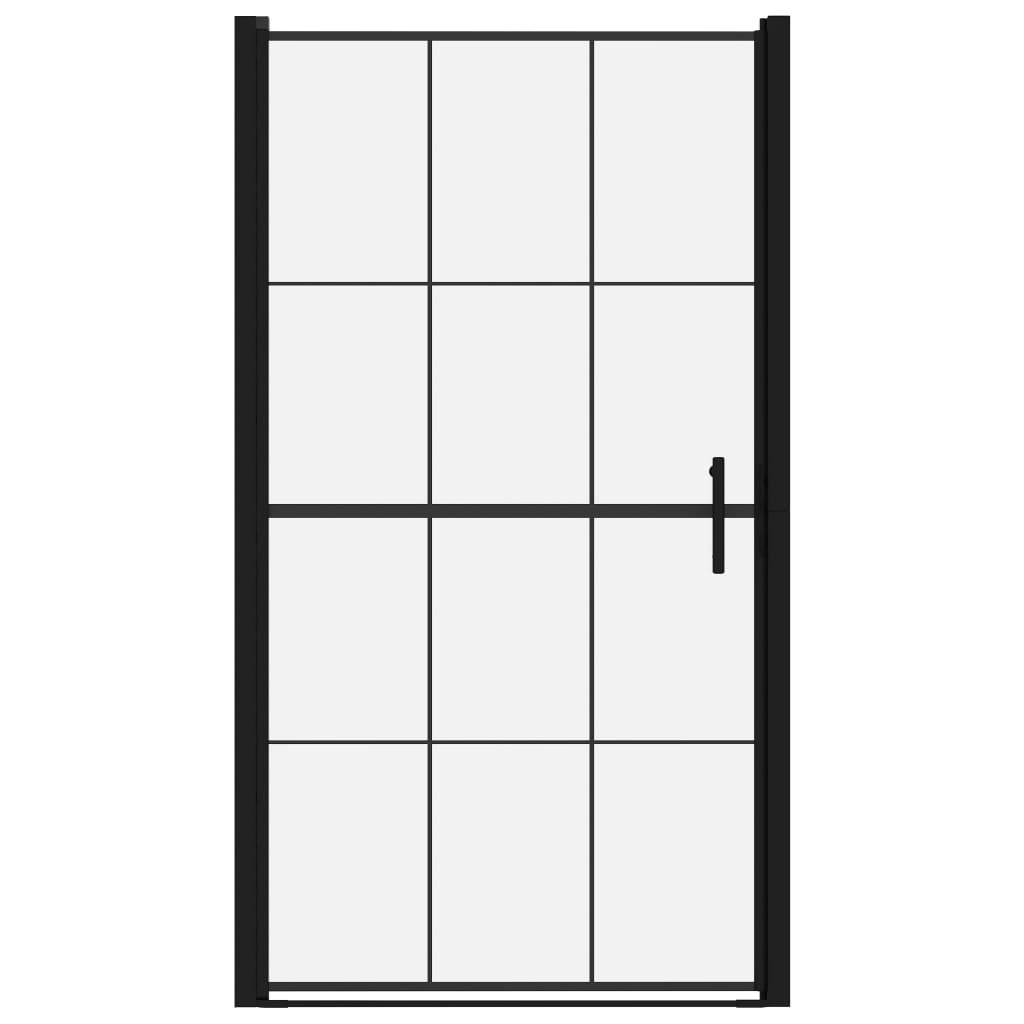 vidaXL Sprchové dveře tvrzené sklo 100 x 178 cm černé