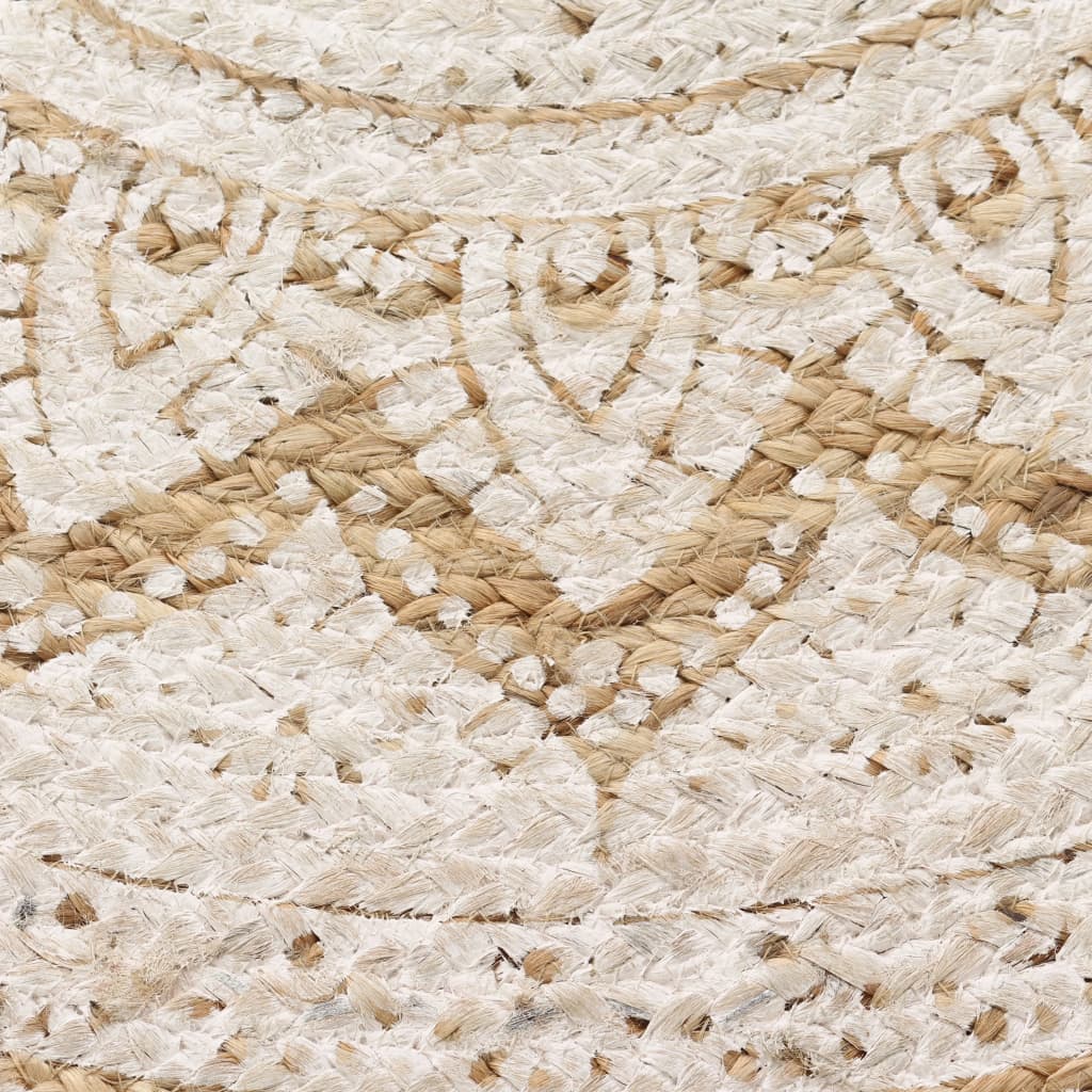 vidaXL Kusový koberec ze splétané juty s potiskem 210 cm kulatý