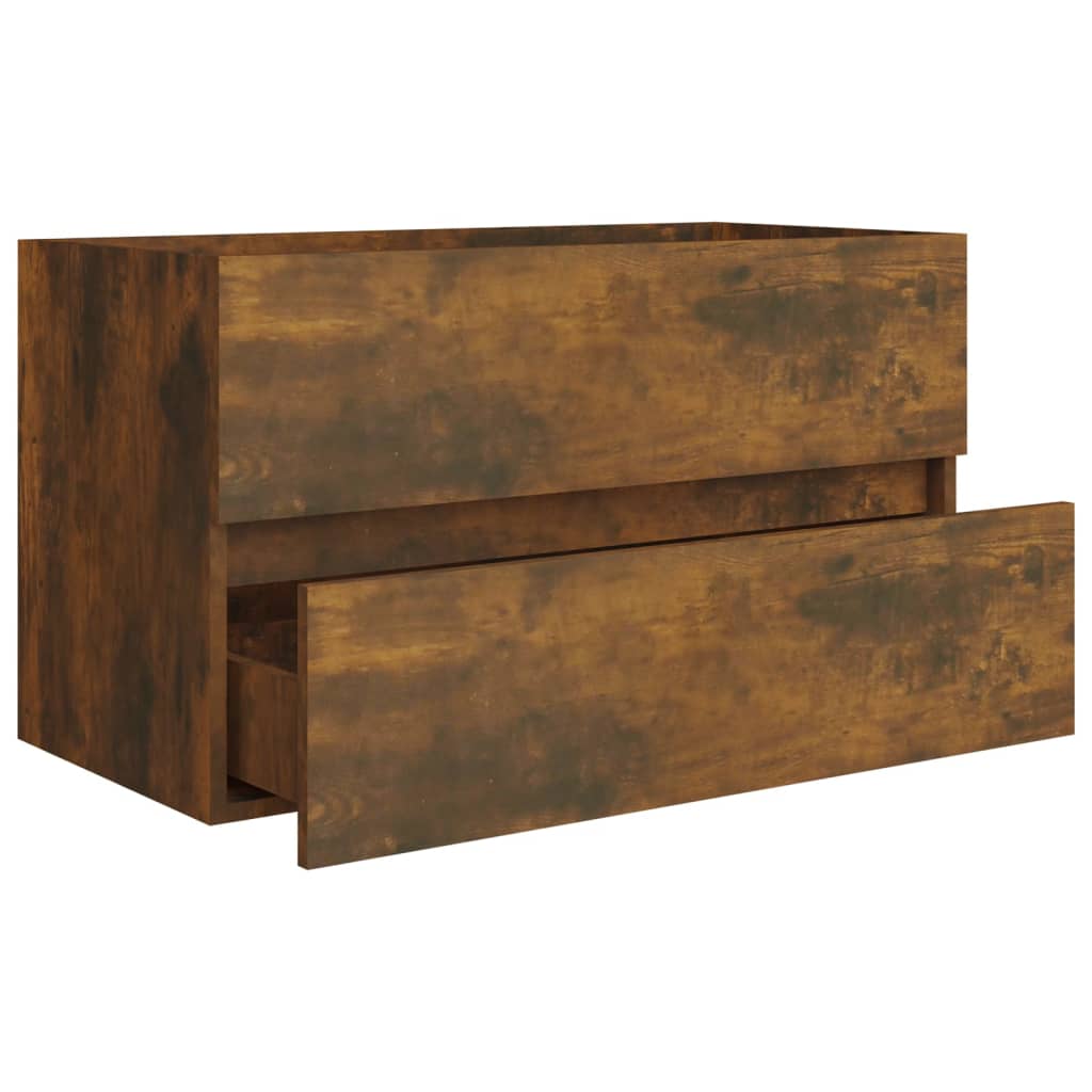 vidaXL Umyvadlová skříňka kouřový dub 80x38,5x45 cm kompozitní dřevo