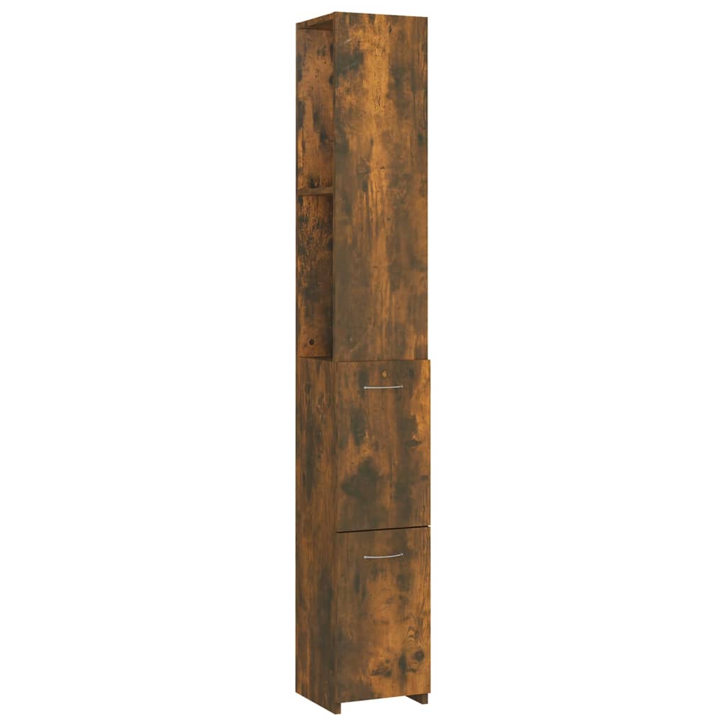 vidaXL Koupelnová skříňka kouřový dub 25x26,5x170 cm kompozitní dřevo
