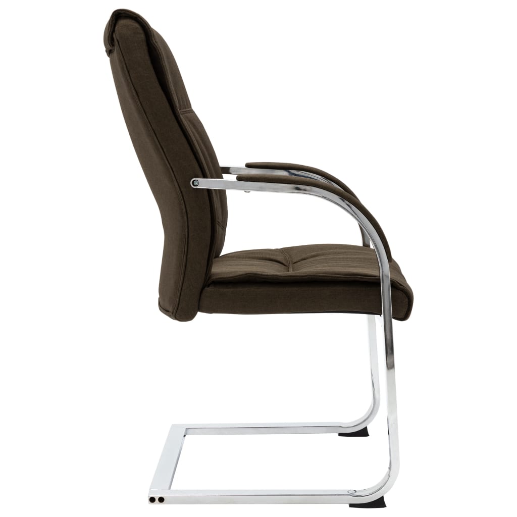 vidaXL Konzolová kancelářská židle hnědá textil
