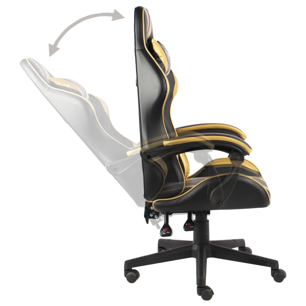 vidaXL Herní židle černo-zlatá umělá kůže