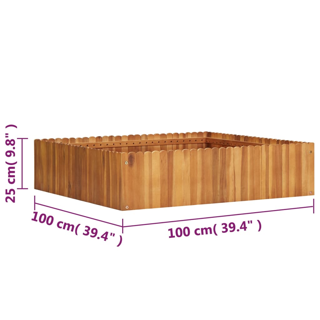 vidaXL Vyvýšený záhon 100 x 100 x 25 cm masivní akáciové dřevo