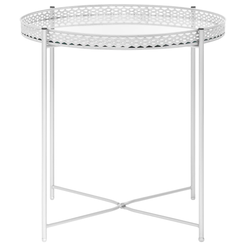 vidaXL Odkládací stolek stříbrný 40 x 40 x 41 cm sklo