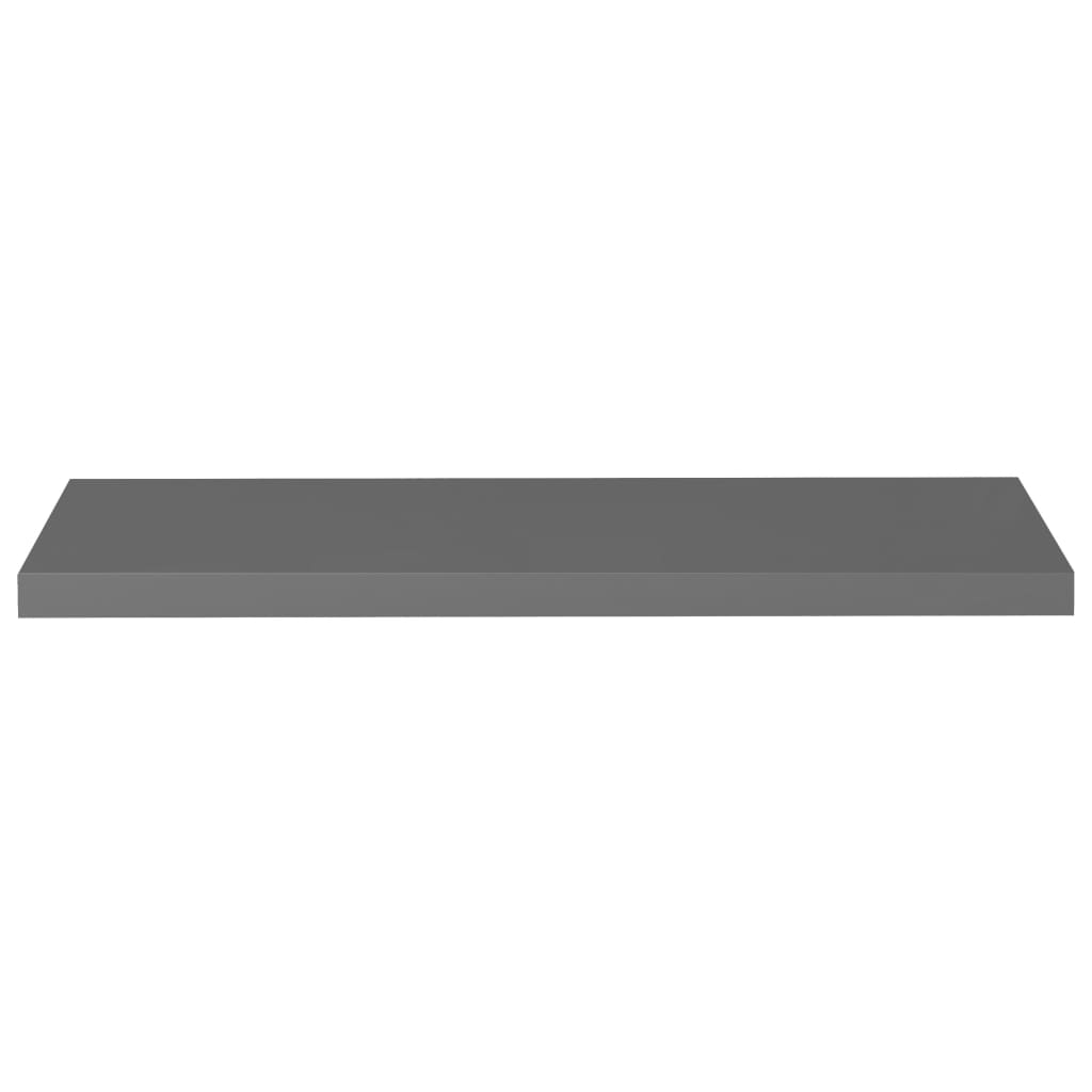 vidaXL Plovoucí nástěnná police šedá vysoký lesk 90x23,5x3,8 cm MDF