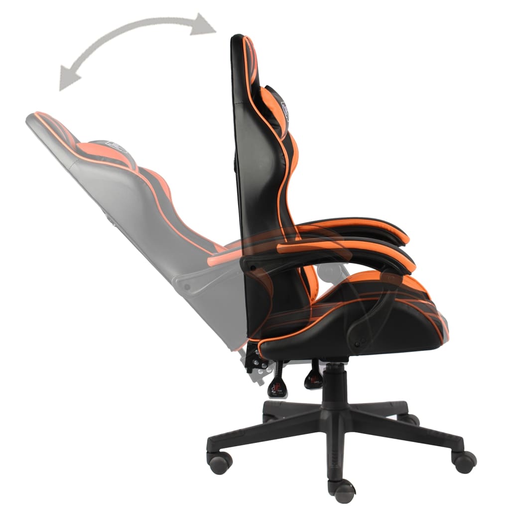vidaXL Herní židle černo-oranžová umělá kůže