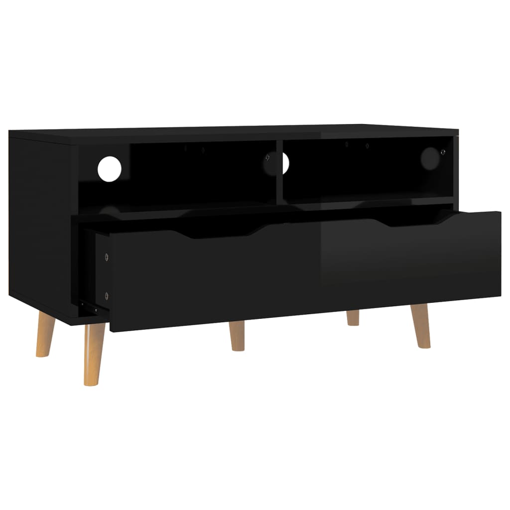 vidaXL TV skříňka černá vysoký lesk 90 x 40 x 48,5 cm kompozitní dřevo