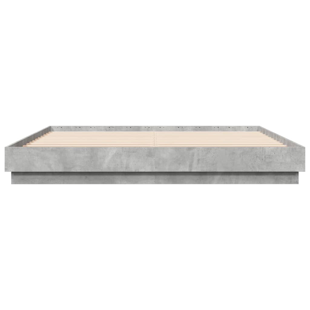 vidaXL Rám postele s LED osvětlením betonově šedý 180 x 200 cm