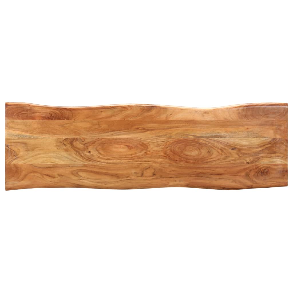 vidaXL Lavice s živou hranou 110 cm masivní akáciové dřevo a ocel