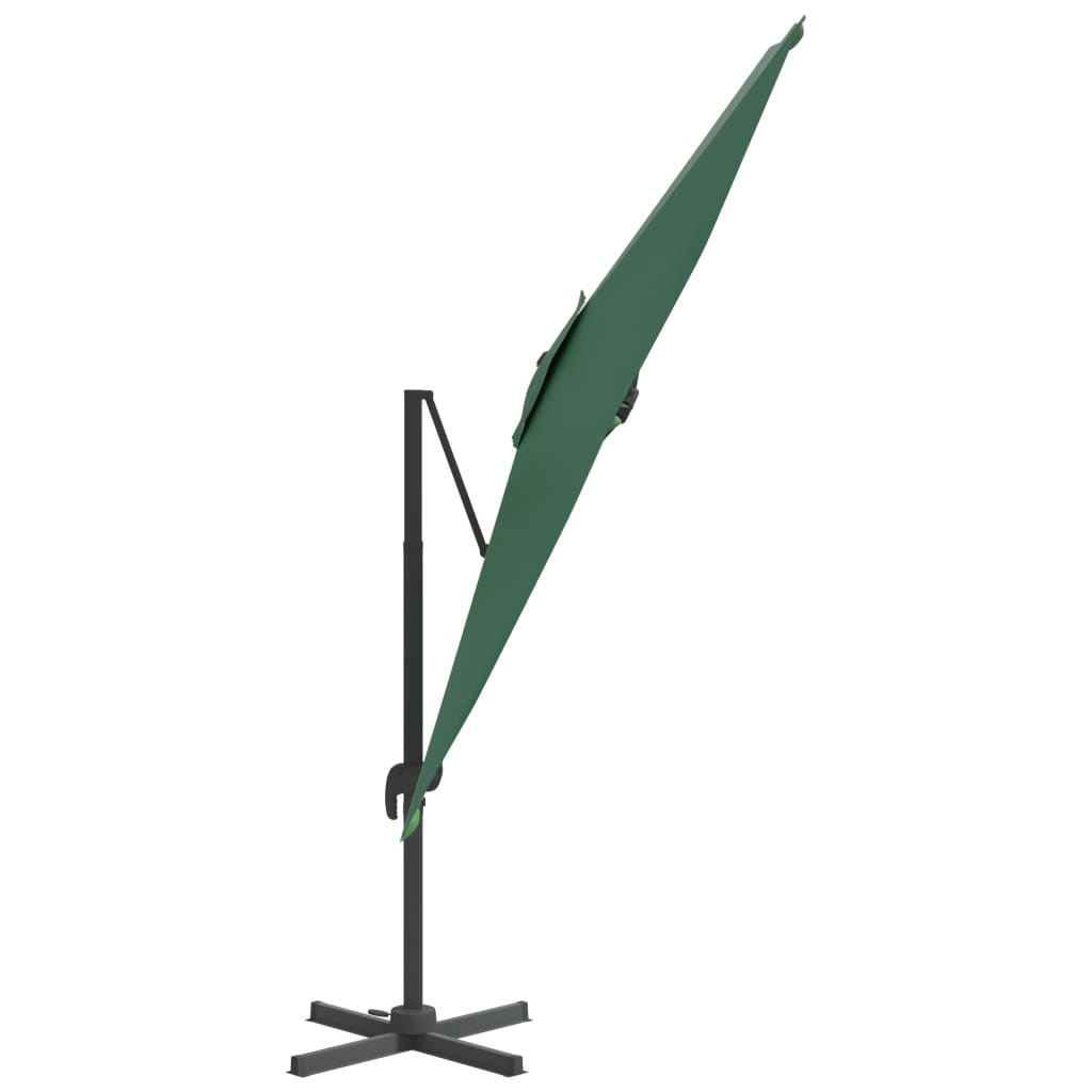vidaXL Konzolový slunečník s hliníkovou tyčí zelený 400 x 300 cm