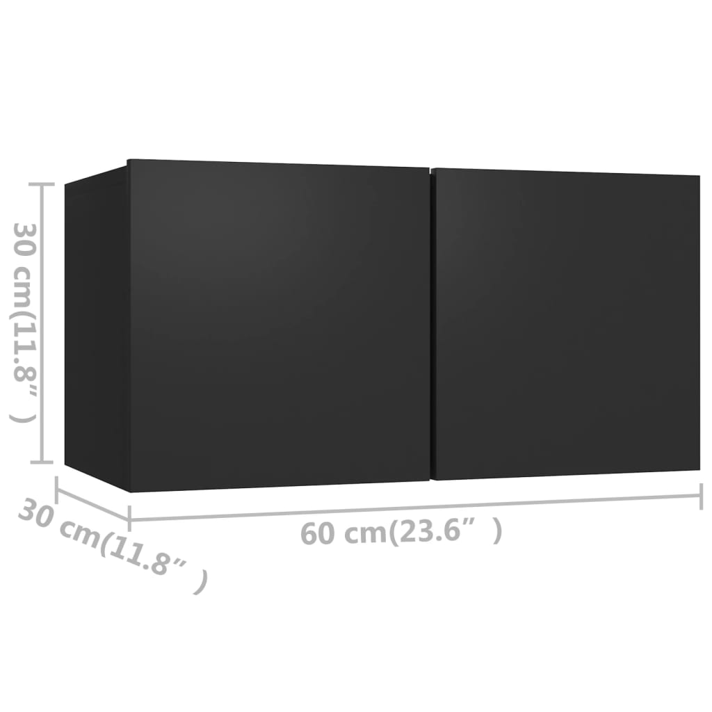 vidaXL TV skříňky 4 ks černé 60 x 30 x 30 cm dřevotříska