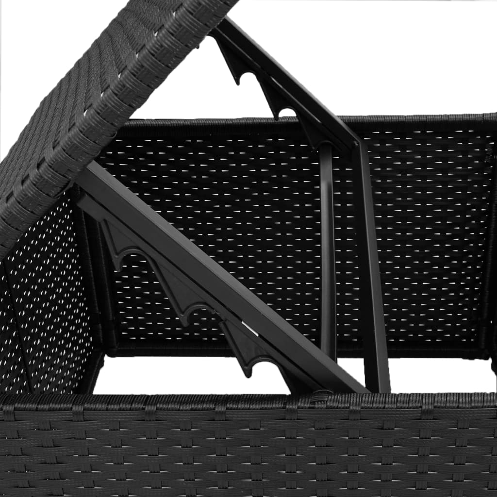 vidaXL Zahradní stolička s poduškou černá 55 x 55 x 37 cm polyratan