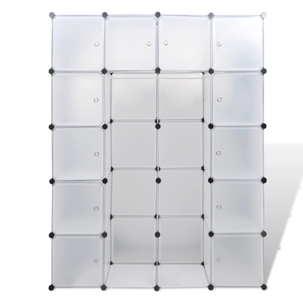 vidaXL Modulární skříň se 14 přihrádkami bílá 37 x 146 x 180,5 cm