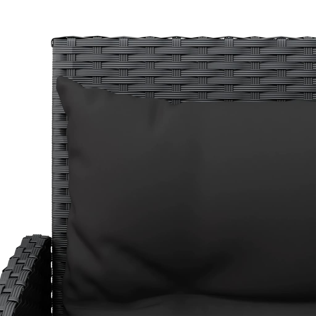 vidaXL 2dílná sedací souprava ve tvaru L s poduškami černá polyratan