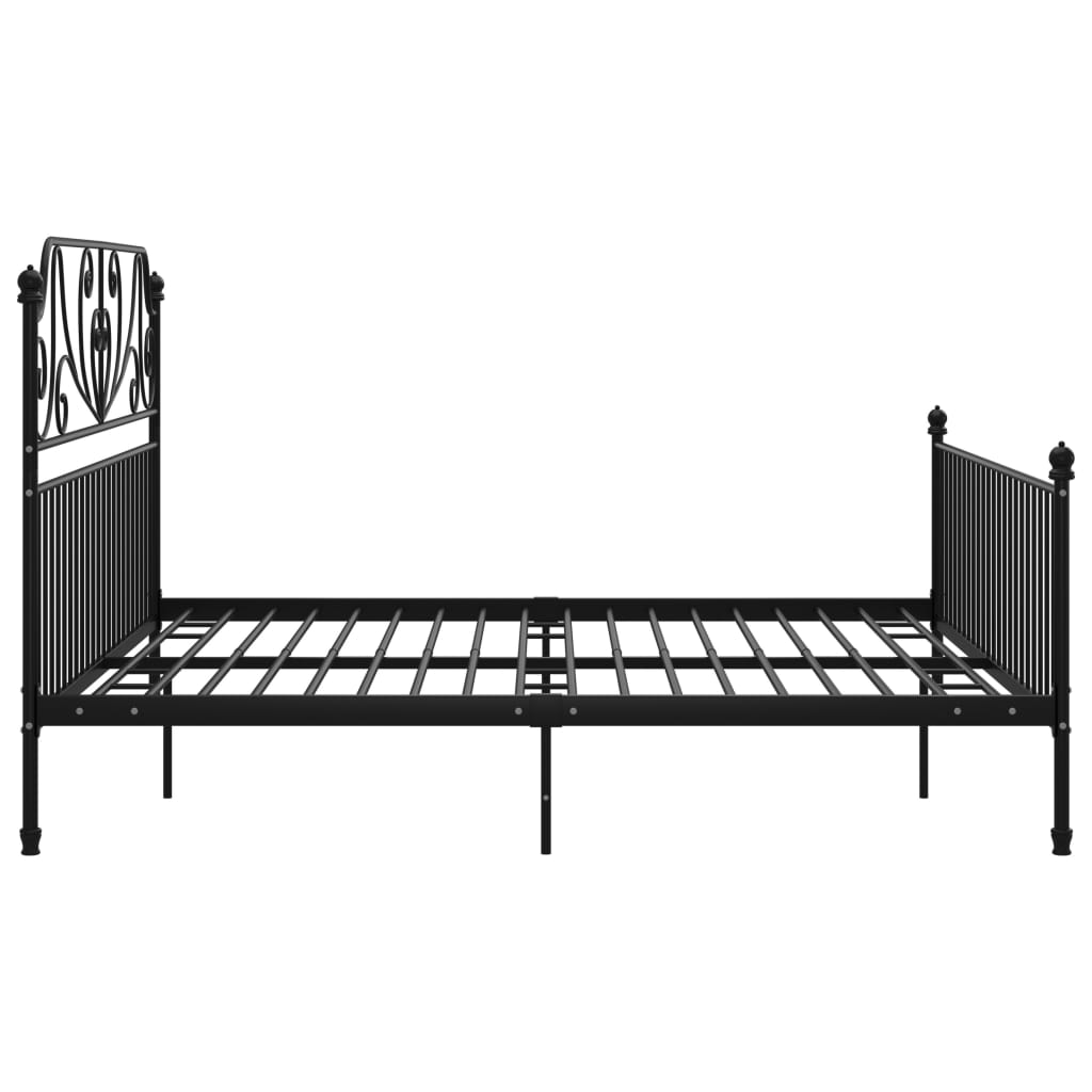 vidaXL Rám postele černý kov 200 x 200 cm