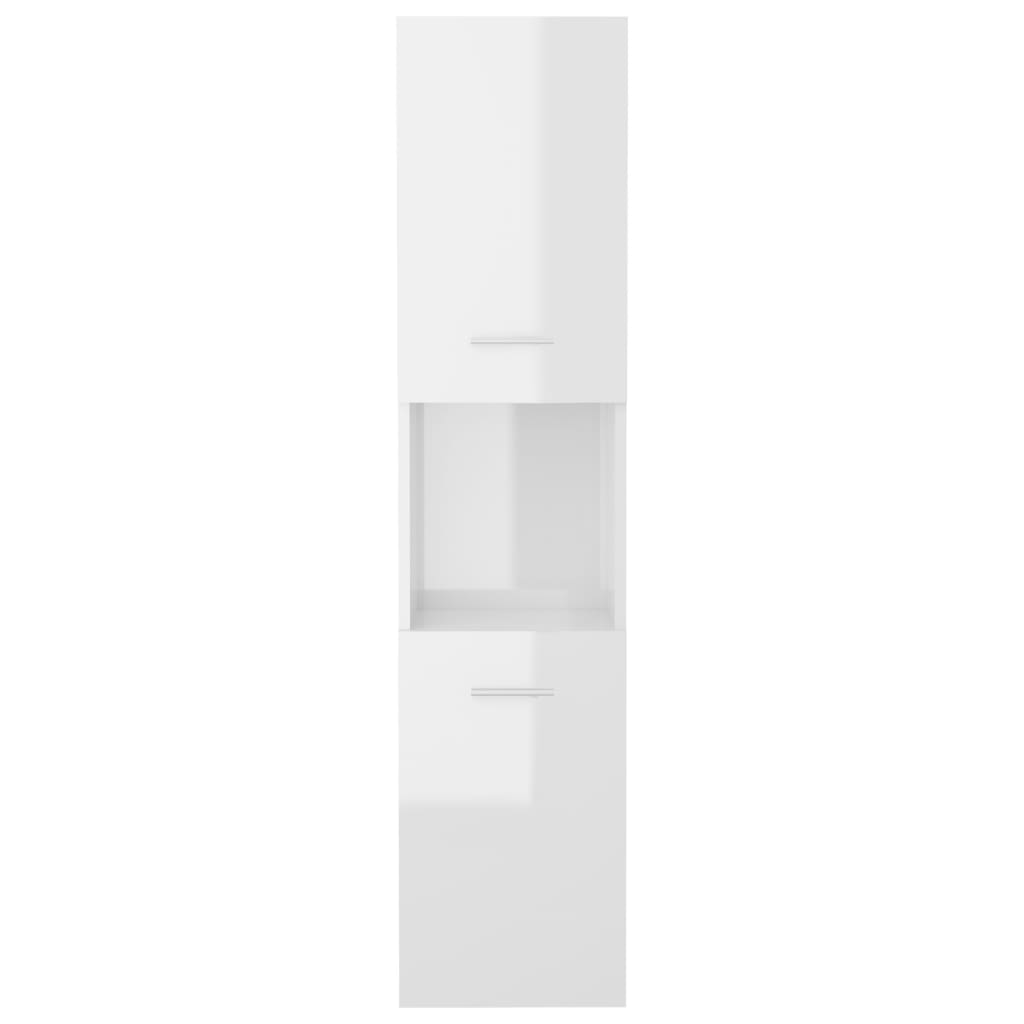 vidaXL Koupelnová skříňka bílá vysoký lesk 30x30x130 cm dřevotříska