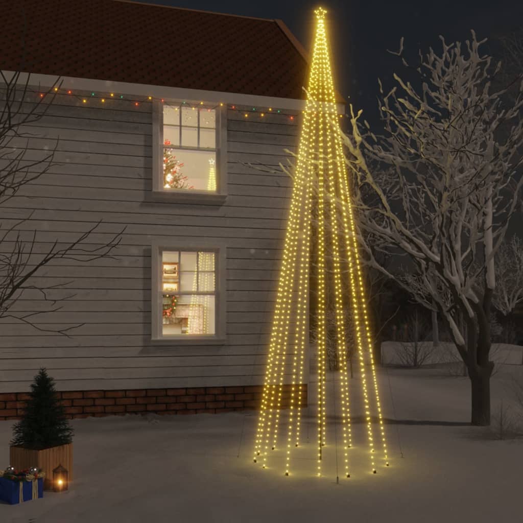 vidaXL Vánoční strom s hrotem 1 134 teple bílých LED diod 800 cm