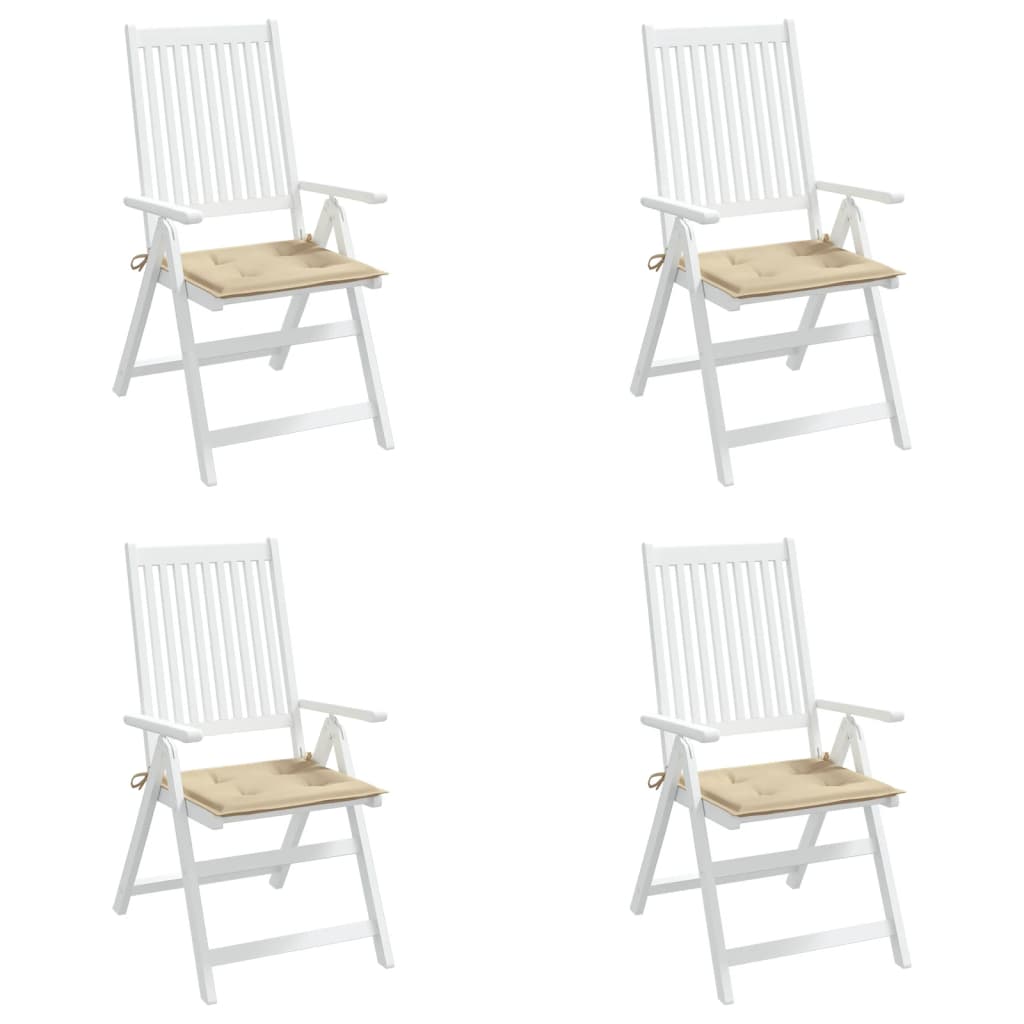 vidaXL Podušky na zahradní židli 4 ks béžové 40x40x3 cm látka oxford