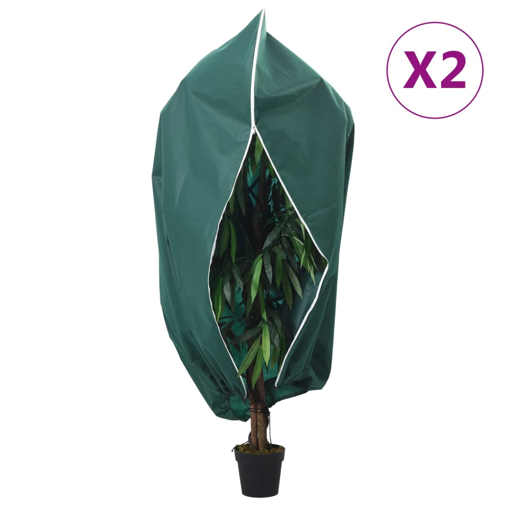 vidaXL Ochranné návleky na rostliny na zip 2 ks 70 g/m² 1 x 1,55 m