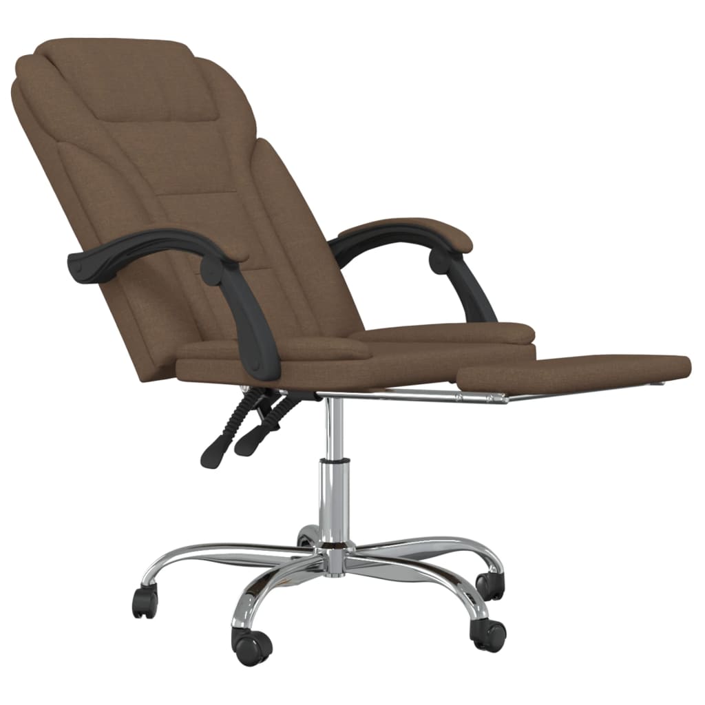 vidaXL Polohovací kancelářská židle hnědá textil
