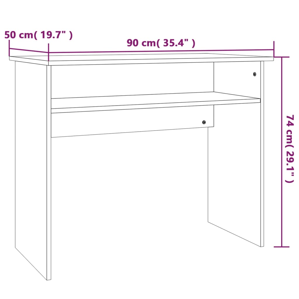 vidaXL Psací stůl šedý sonoma 90 x 50 x 74 cm kompozitní dřevo