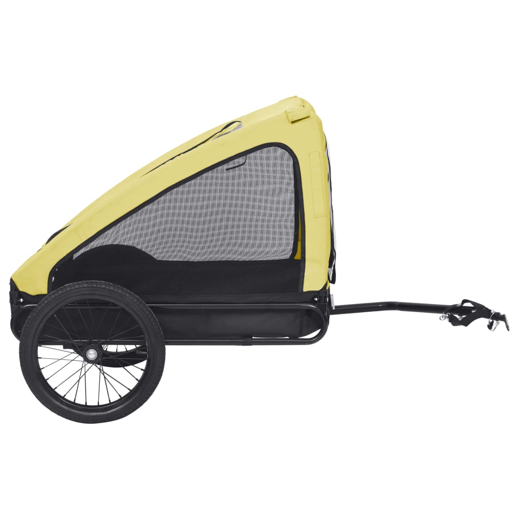 vidaXL Vozík za kolo pro psa žlutý a černý