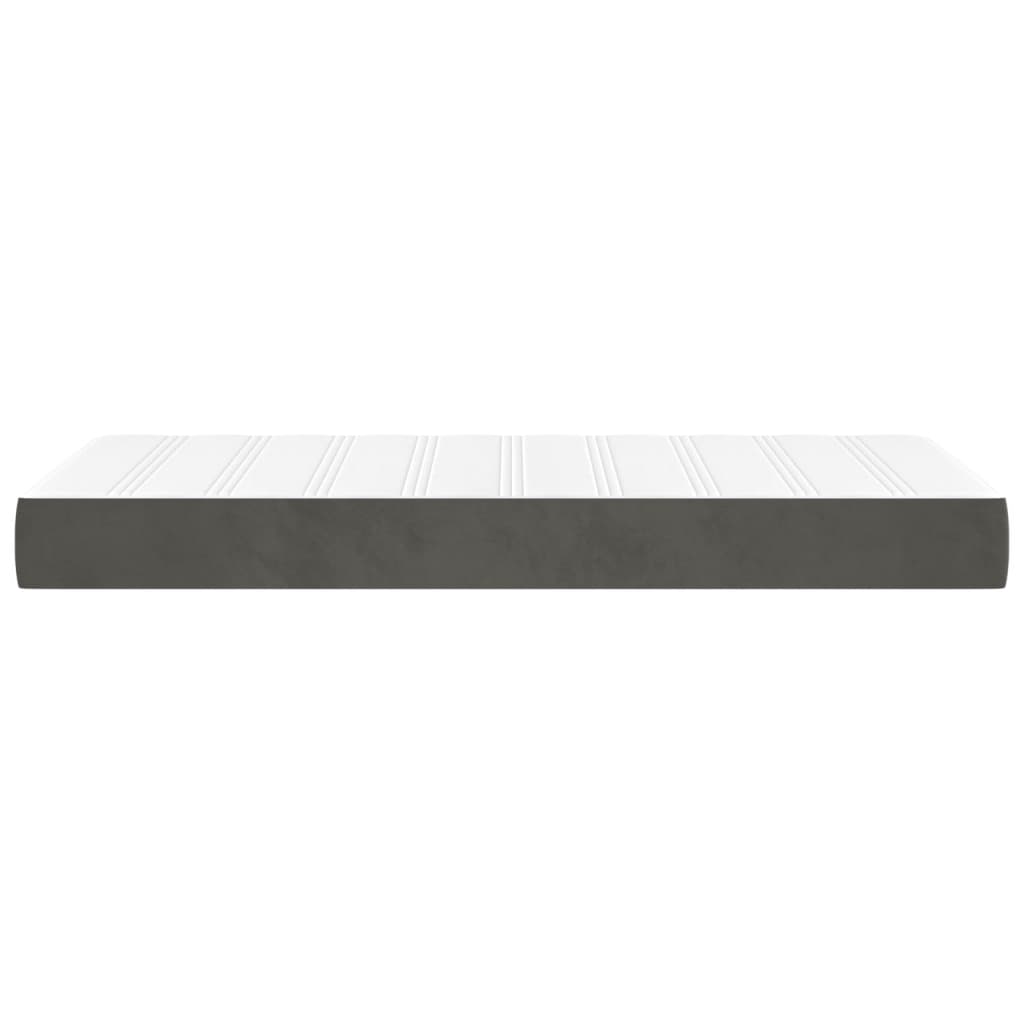vidaXL Taštičková matrace tmavě šedá 90 x 200 x 20 cm samet