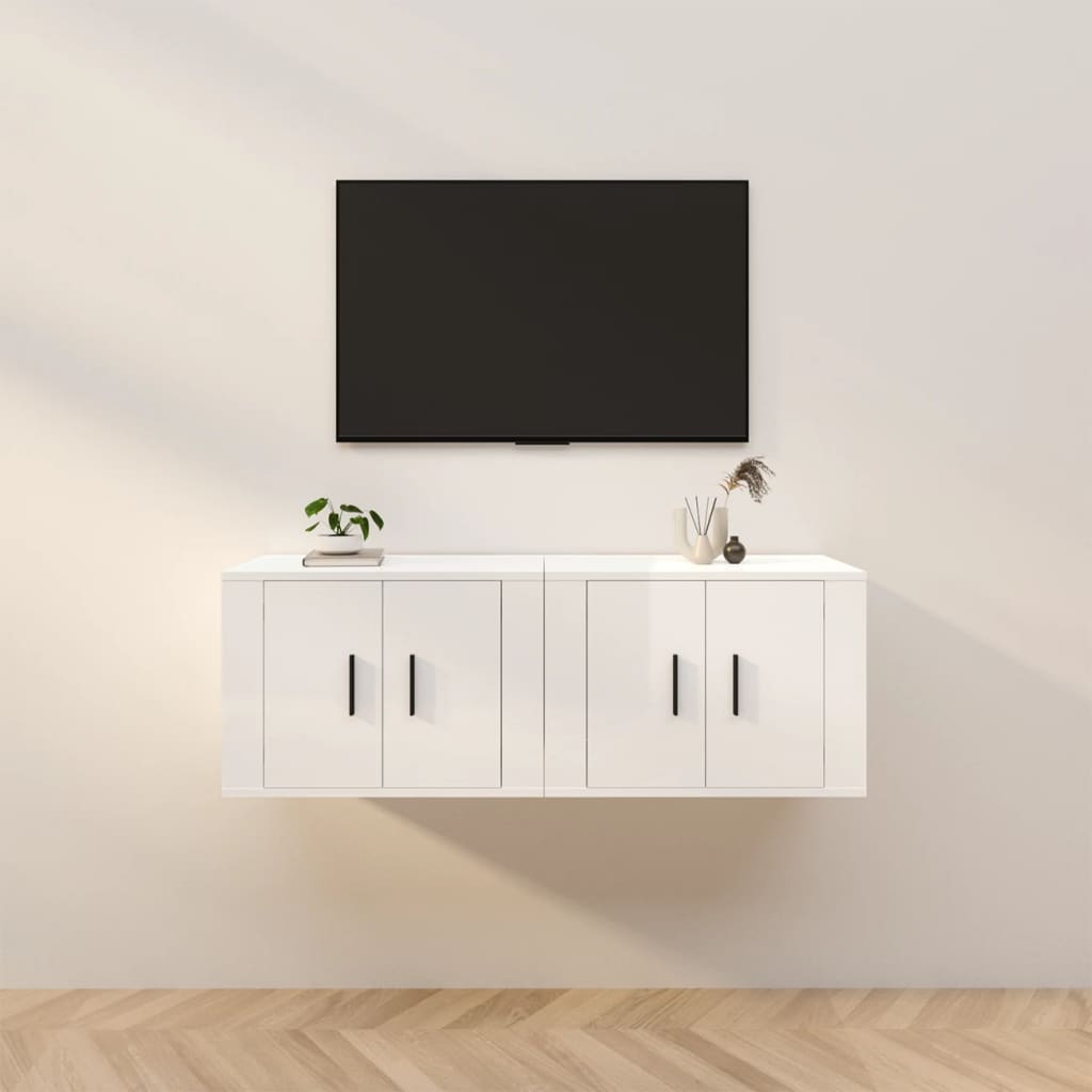 vidaXL Nástěnné TV skříňky 2 ks bílé s vysokým leskem 57x34,5x40 cm