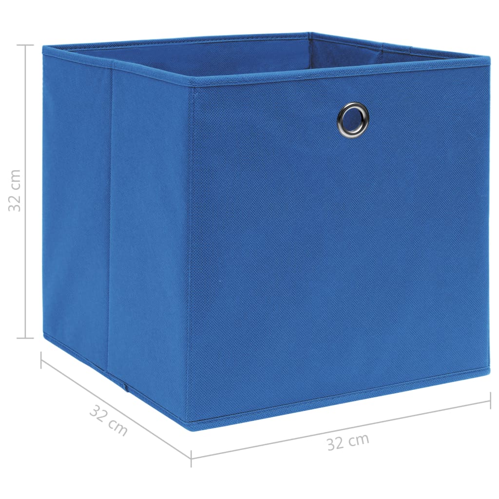 vidaXL Úložné boxy 4 ks modré 32 x 32 x 32 cm textil