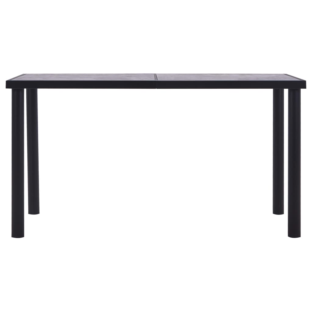 vidaXL Jídelní stůl černý a betonově šedý 140 x 70 x 75 cm MDF