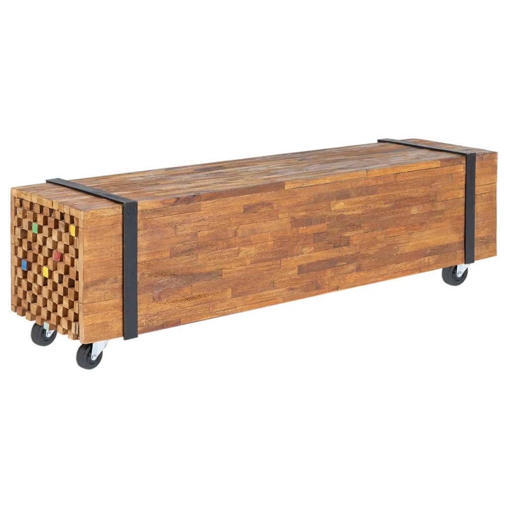 vidaXL TV stolek 110 x 30 x 32,5 cm masivní teakové dřevo