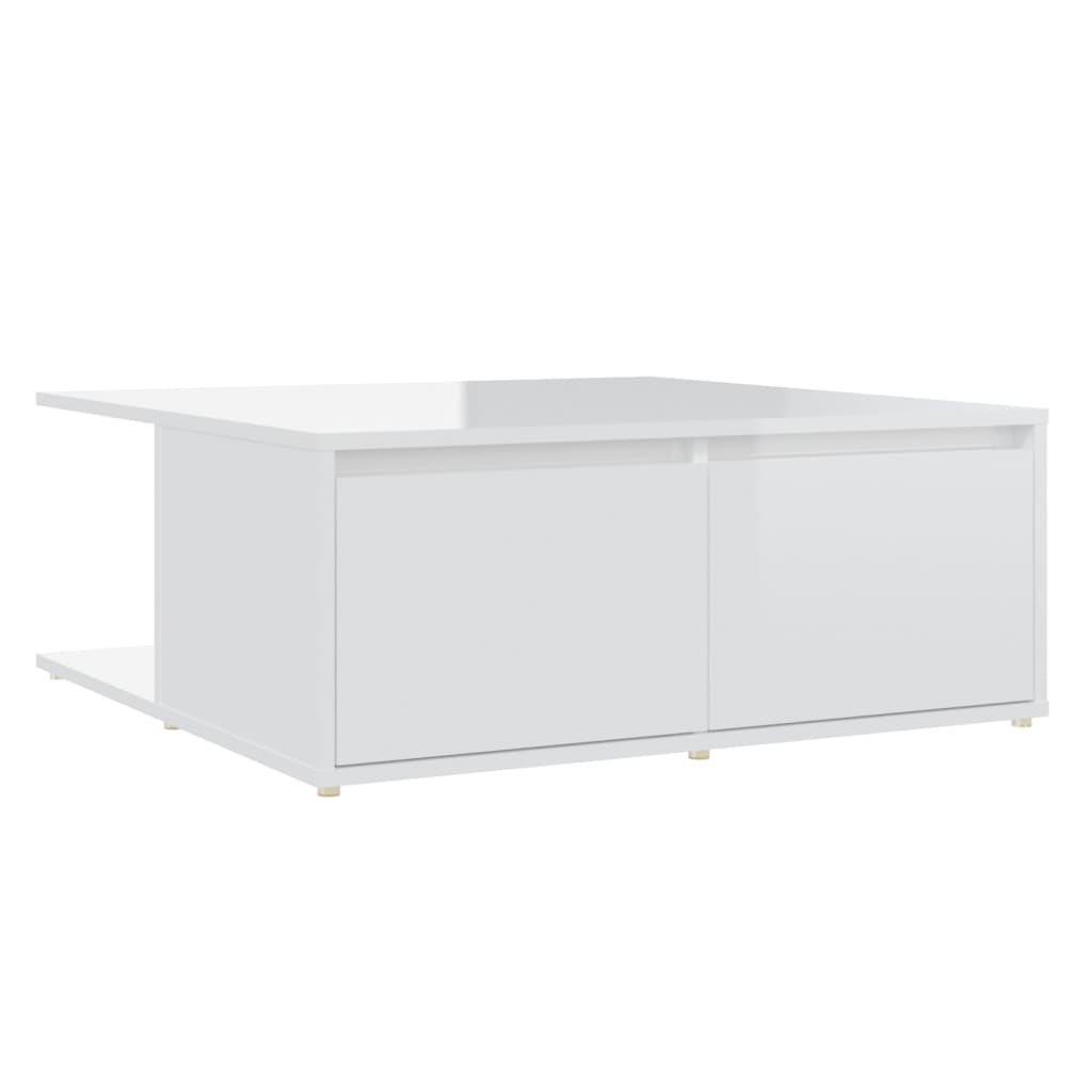 vidaXL Konferenční stolek vysoký lesk bílý 80 x 80 x 31 cm dřevotříska