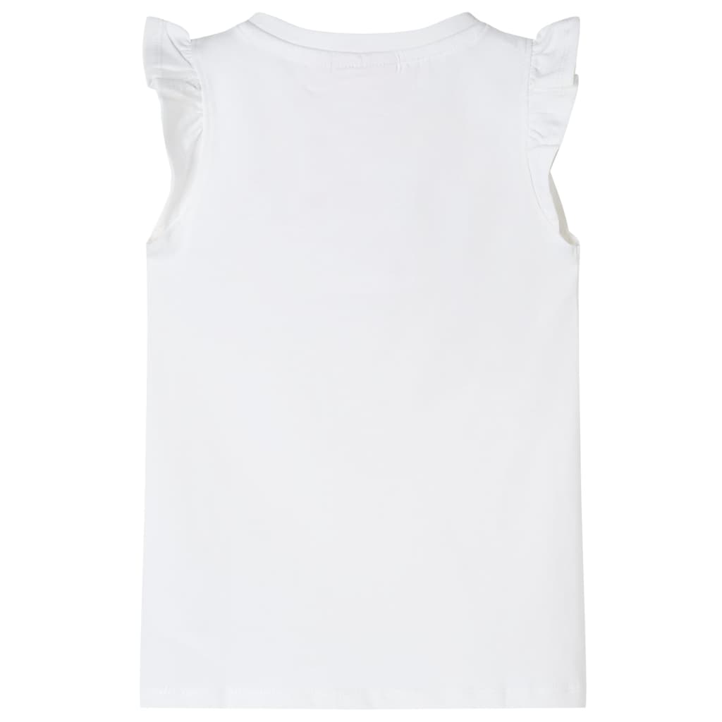 Dětské tričko s volánkovými rukávy bílé 116