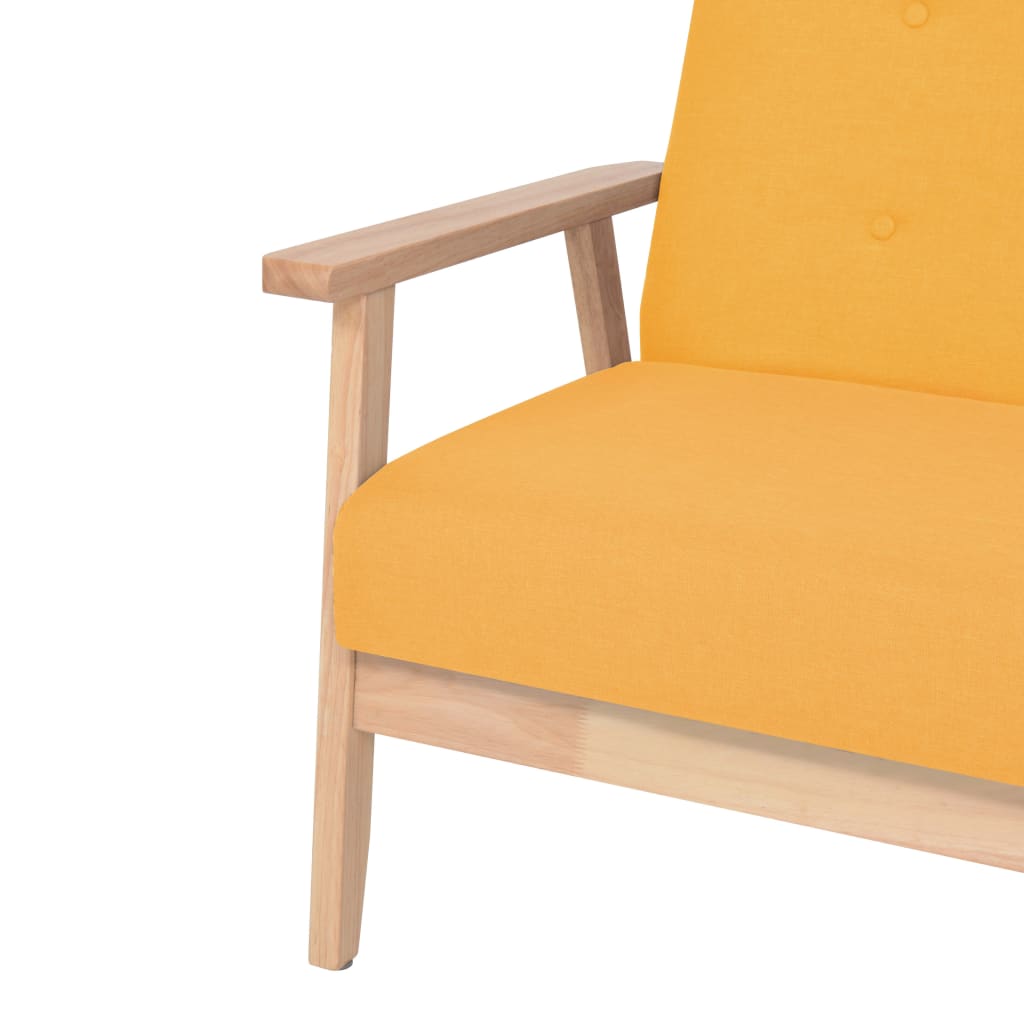 vidaXL Trojmístná sedačka, textil, žlutá