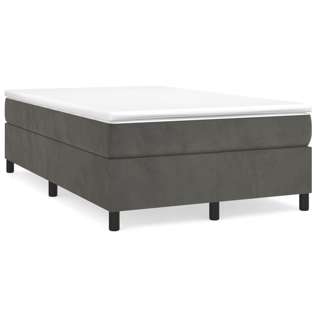 vidaXL Box spring postel s matrací tmavě šedý 120x190 cm samet