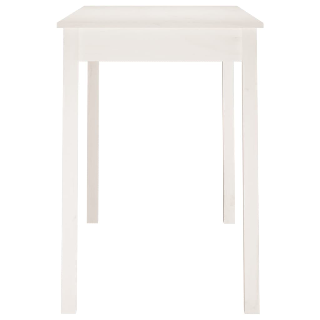 vidaXL Jídelní stůl bílý 110 x 55 x 75 cm masivní borové dřevo