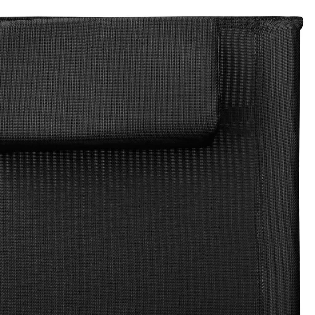 vidaXL Zahradní lehátka 2 ks textilen černé a šedé