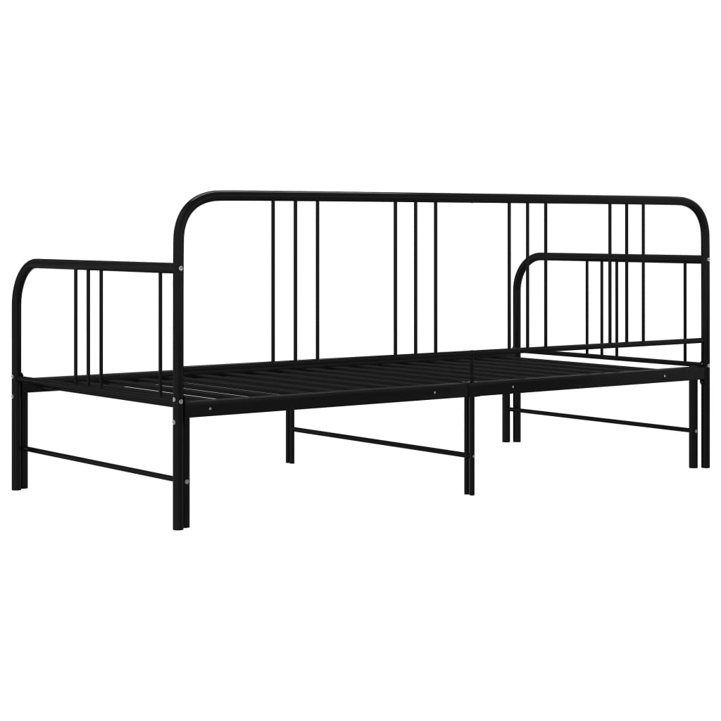 vidaXL Rám vysouvací postele/pohovky černý kov 90 x 200 cm