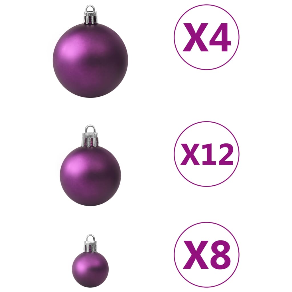 vidaXL Sada vánočních baněk 100 kusů fialová