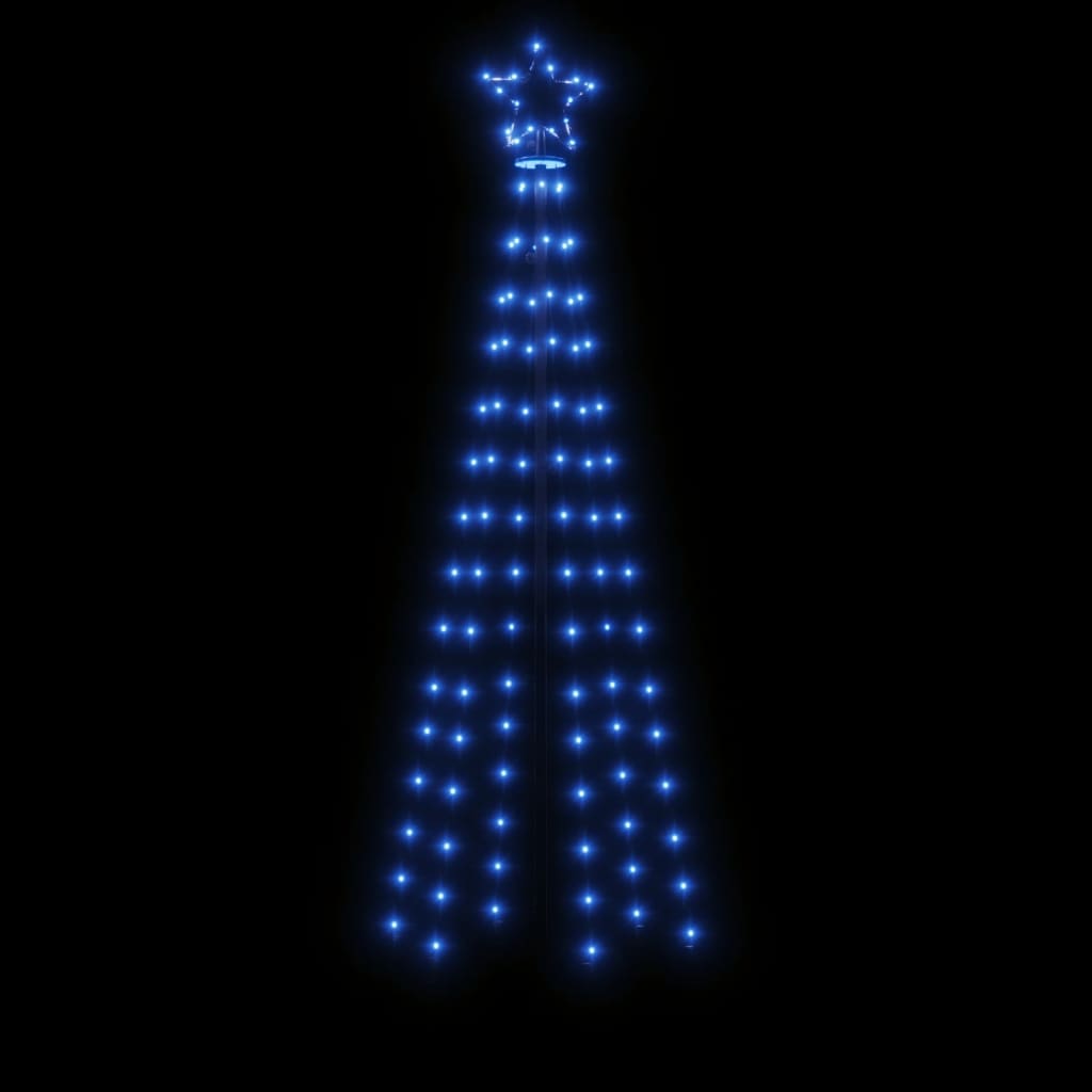 vidaXL Vánoční strom s hrotem 108 modrých LED diod 180 cm