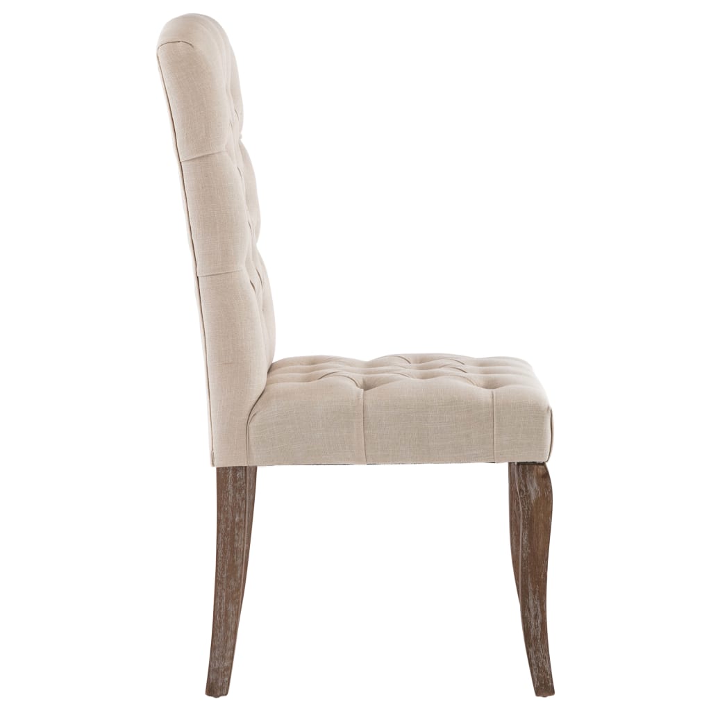 vidaXL Jídelní židle 2 ks béžové se vzhledem lnu textil