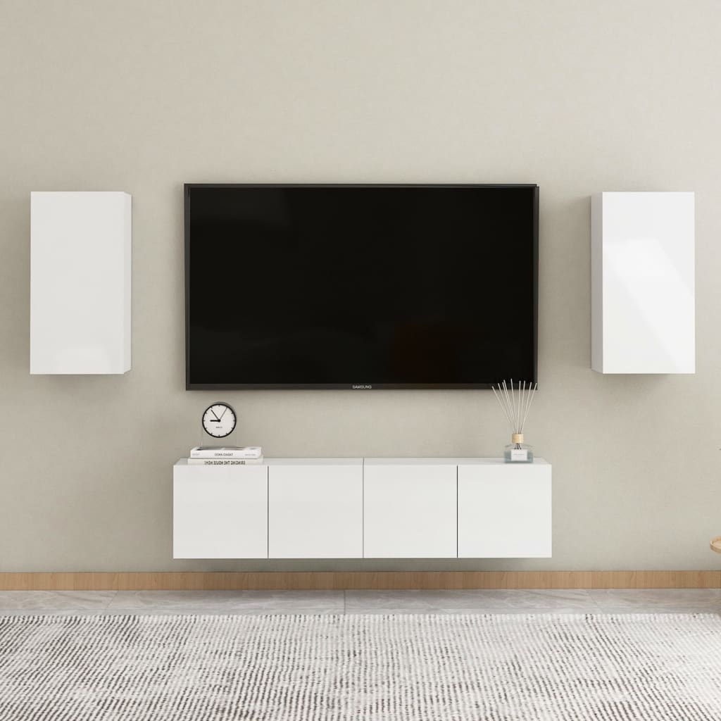 vidaXL TV stolek bílý s vysokým leskem 30,5x30x60 cm dřevotříska