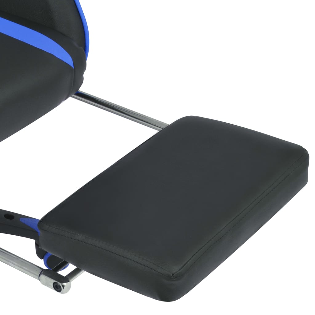 vidaXL Polohovací kancelářská herní židle s podnožkou modrá