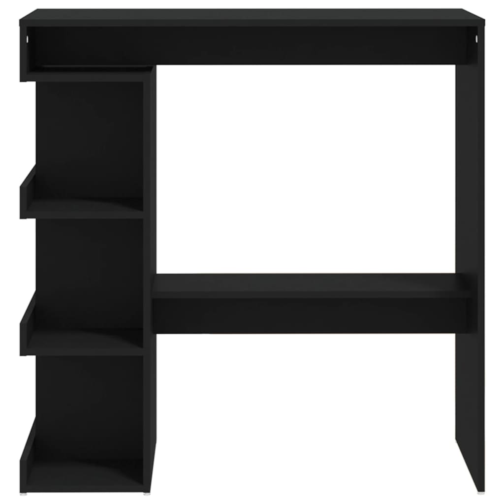 vidaXL Barový stůl s úložným regálem černý 100x50x101,5 cm dřevotříska