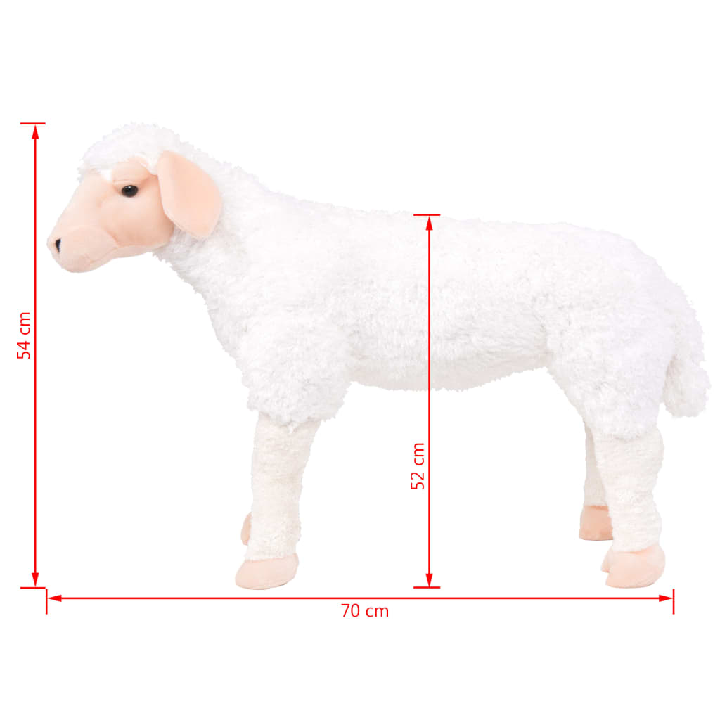 vidaXL Stojící plyšová hračka ovečka bílá XXL